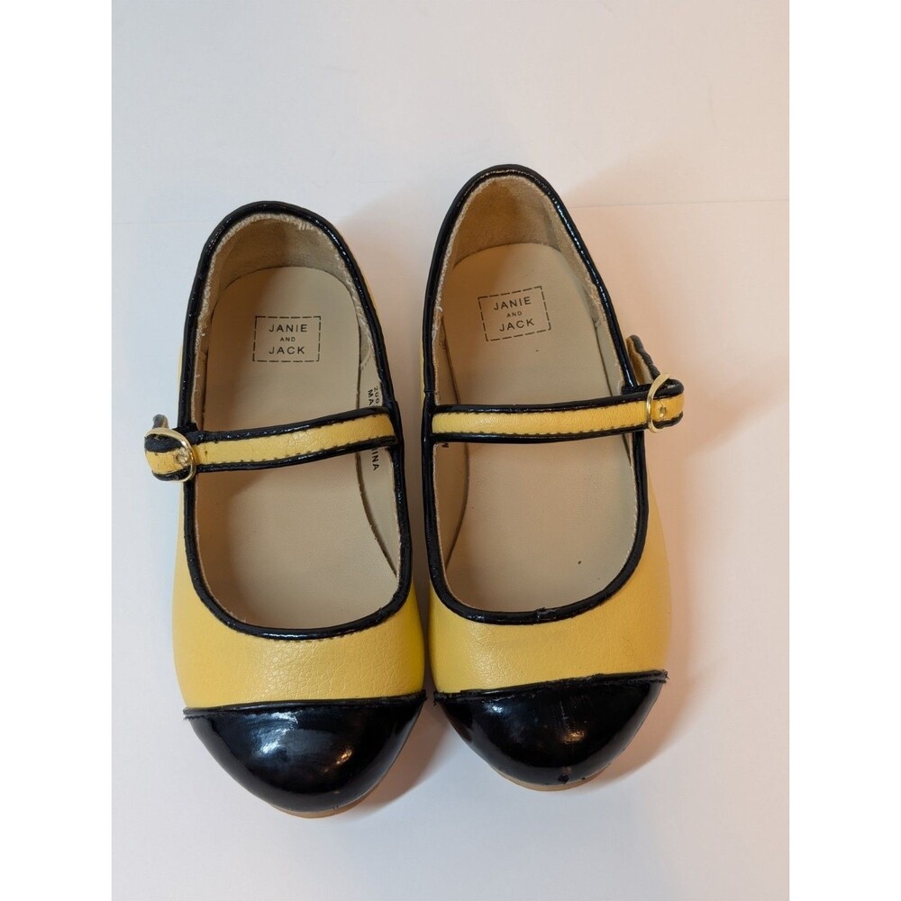 Janie and Jack Girls Mary Jane Flat Shoes In Fall Mustard Color Size 1